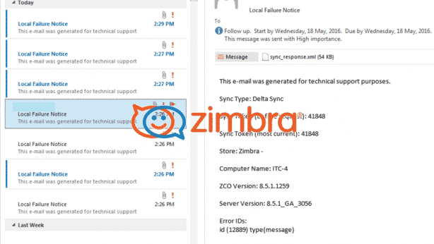 How to Troubleshoot Zimbra Local Failure Message under Outlook