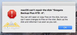 Error message Mac OS cannot repair HDD in Singapore