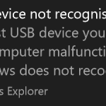 USB Device Not Recognized