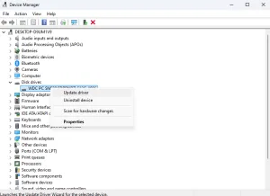 Right Click Disk Drive